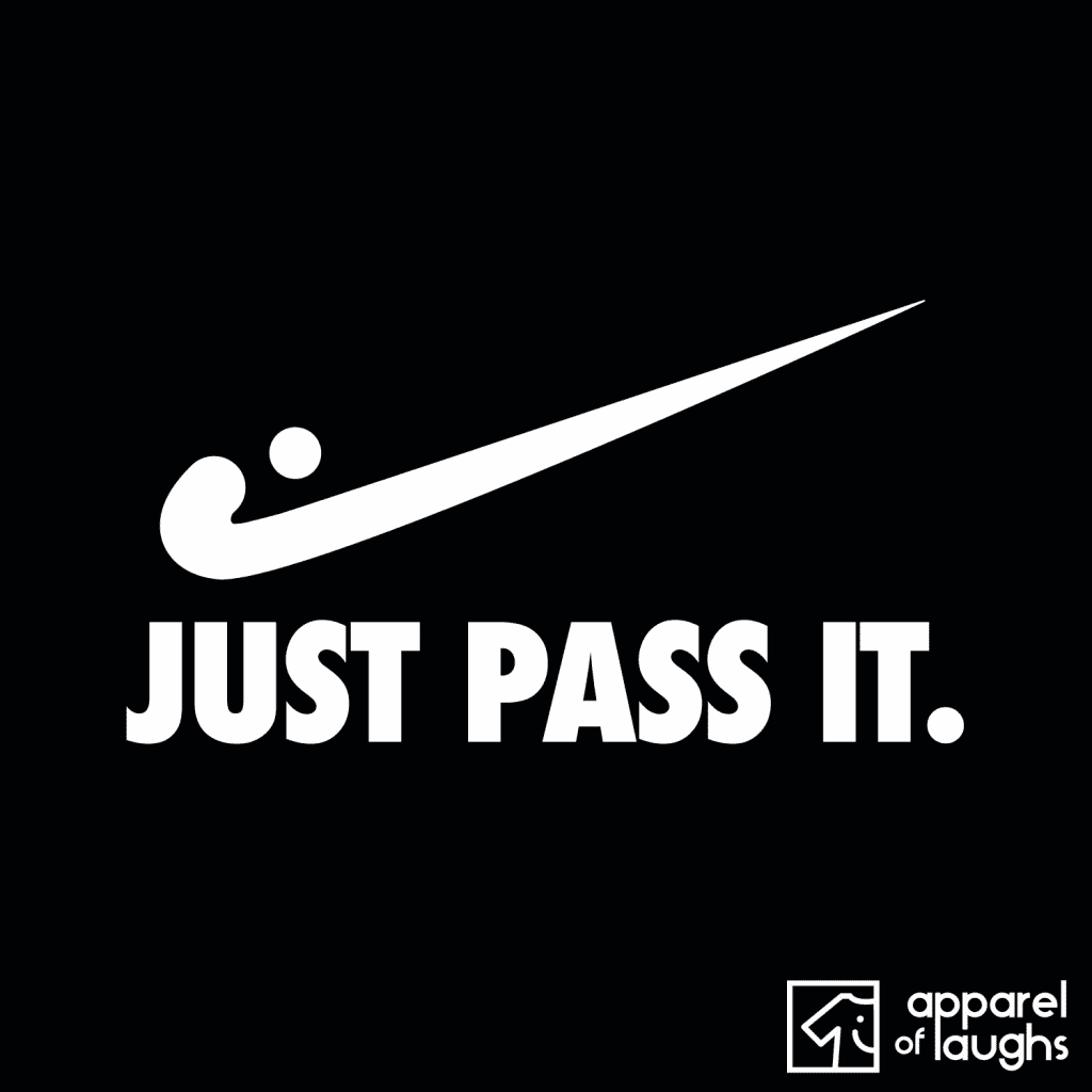 Just Pass It Nike Hockey Men's T Shirt Design Black