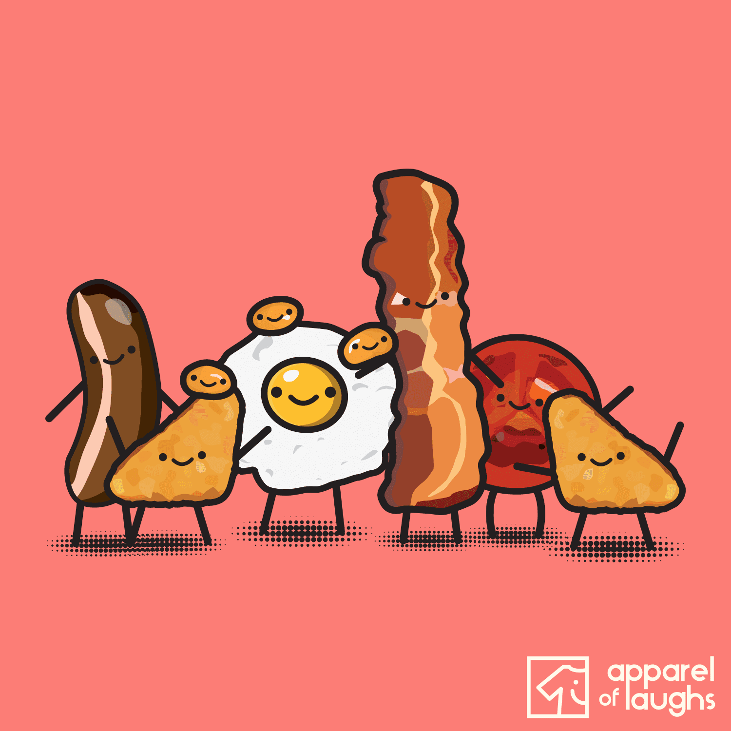 Bacon and Eggs Tshirt Tee Shirt Breakfast Cute Funny Kawaii